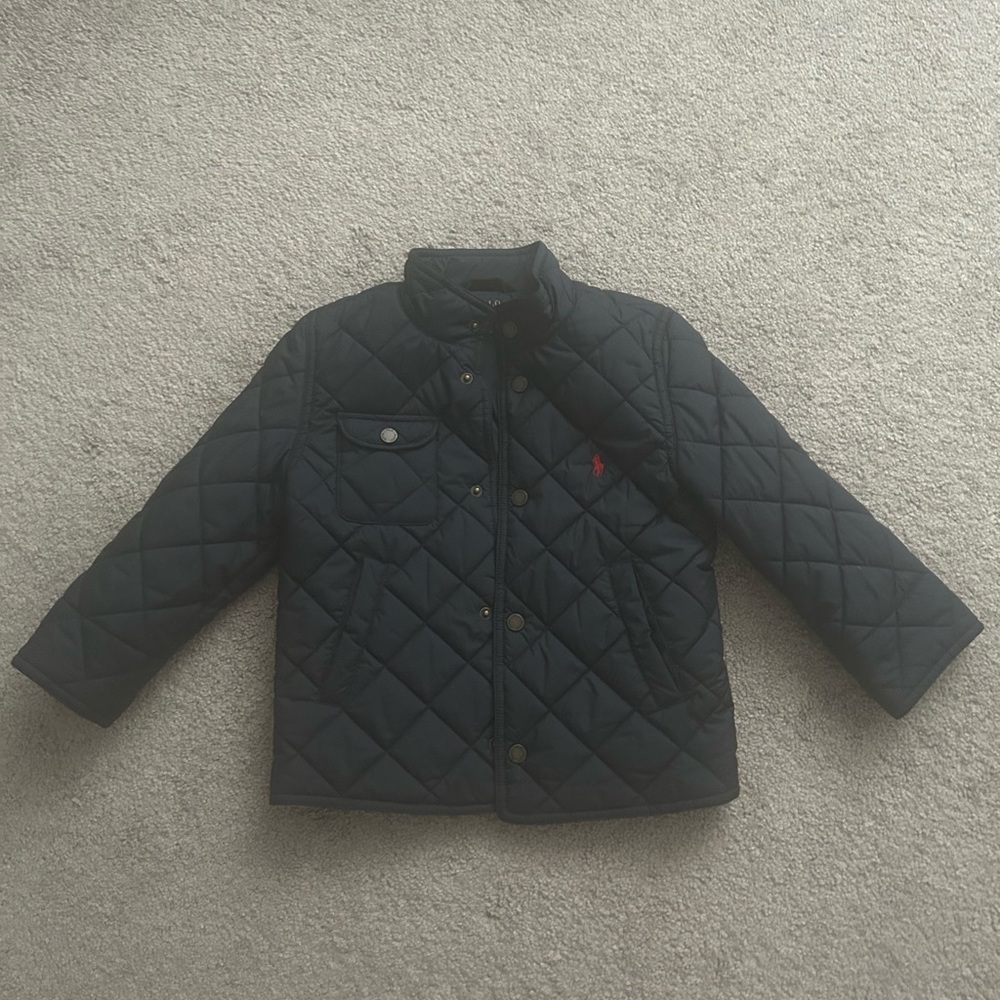 Polo by Ralph Lauren Kids Navy Quilted Puffer Jacket,Size 5T,Preowned